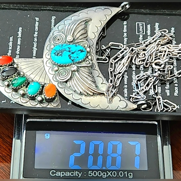 WOW! VINTAGE UNSIGNED NAVAJO RICHARD BEGAY Sterling Silver Multi-Stone Necklace - Picture 12 of 16